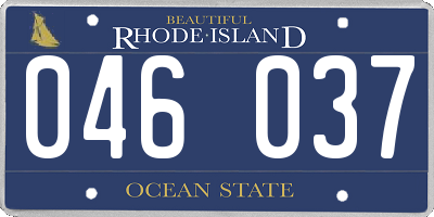 RI license plate 046037