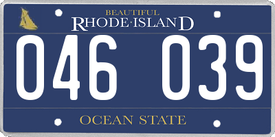 RI license plate 046039