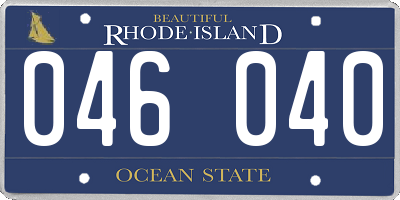 RI license plate 046040