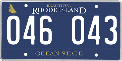 RI license plate 046043