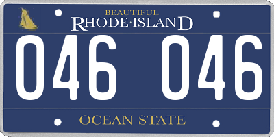 RI license plate 046046