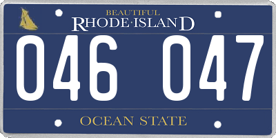 RI license plate 046047