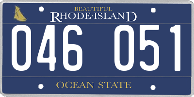 RI license plate 046051