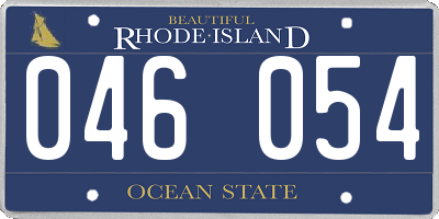 RI license plate 046054