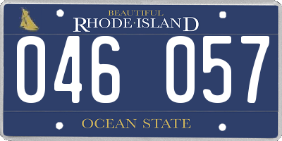 RI license plate 046057