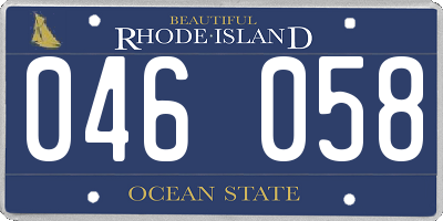 RI license plate 046058