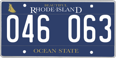 RI license plate 046063