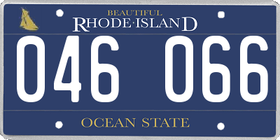 RI license plate 046066