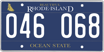 RI license plate 046068