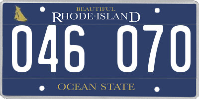 RI license plate 046070
