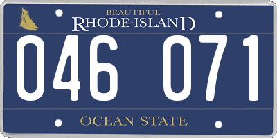 RI license plate 046071