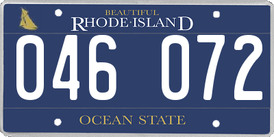 RI license plate 046072
