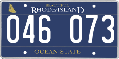 RI license plate 046073