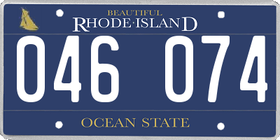 RI license plate 046074