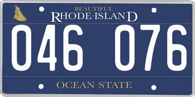 RI license plate 046076