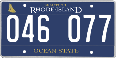 RI license plate 046077