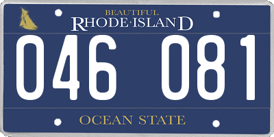 RI license plate 046081