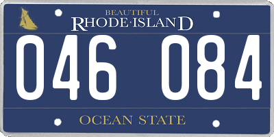 RI license plate 046084