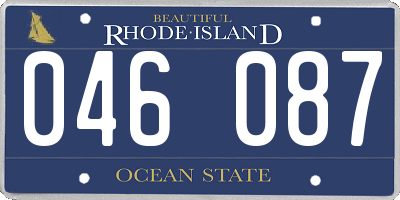RI license plate 046087