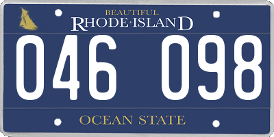 RI license plate 046098