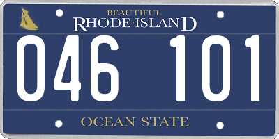 RI license plate 046101