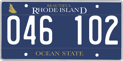 RI license plate 046102