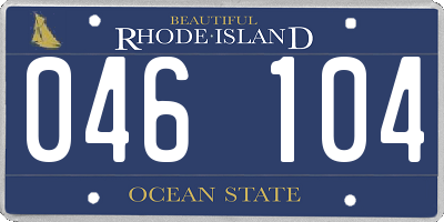 RI license plate 046104