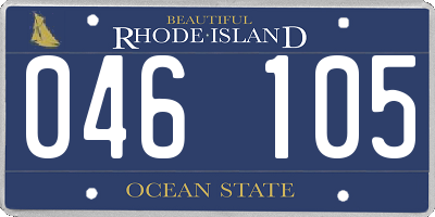 RI license plate 046105