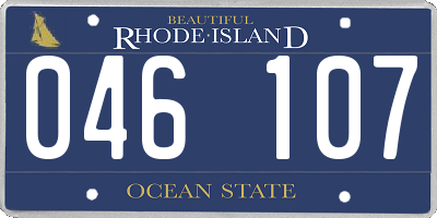 RI license plate 046107