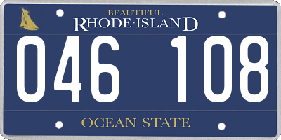 RI license plate 046108