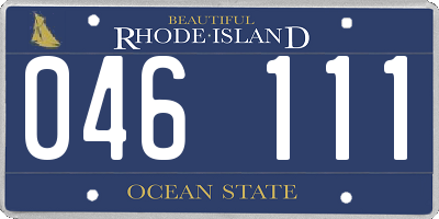 RI license plate 046111