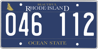 RI license plate 046112