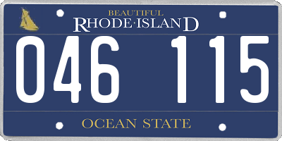 RI license plate 046115