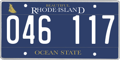 RI license plate 046117