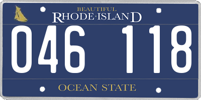 RI license plate 046118
