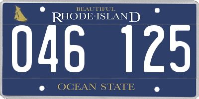 RI license plate 046125