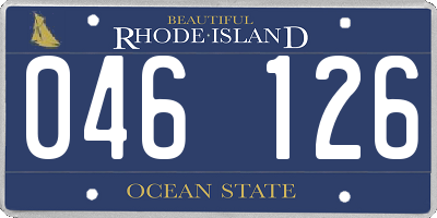 RI license plate 046126