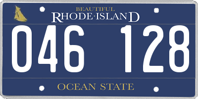 RI license plate 046128
