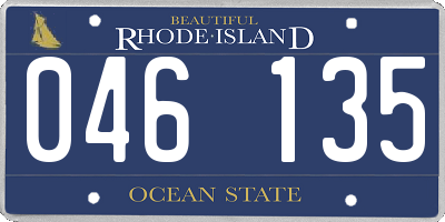 RI license plate 046135