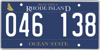 RI license plate 046138