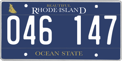RI license plate 046147