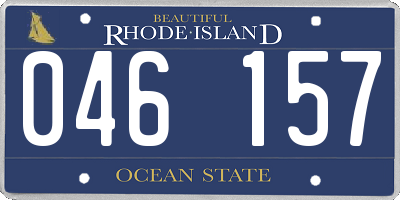 RI license plate 046157