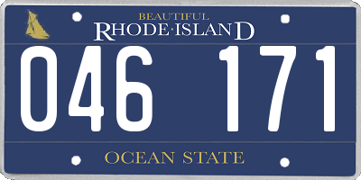 RI license plate 046171