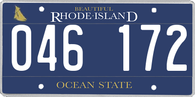 RI license plate 046172
