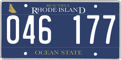 RI license plate 046177