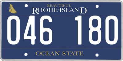 RI license plate 046180