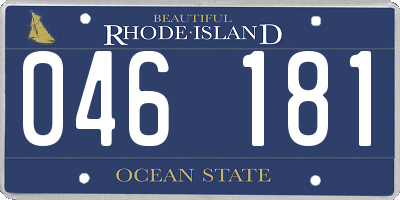 RI license plate 046181