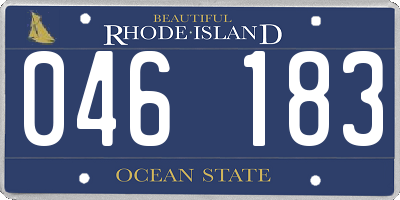 RI license plate 046183