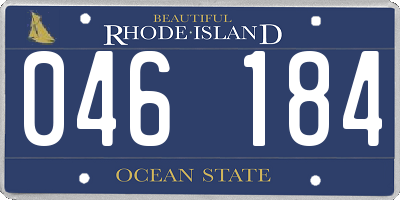 RI license plate 046184