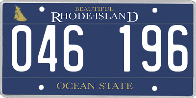 RI license plate 046196